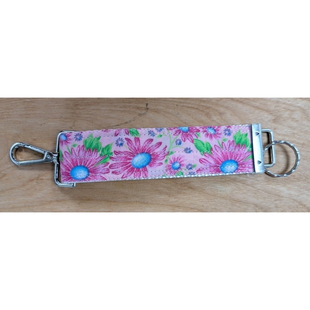 Embroidered MAKEUP Cosmetic Toiletries Pink Aster + Matching Key Fob SET - Picture 8 of 11